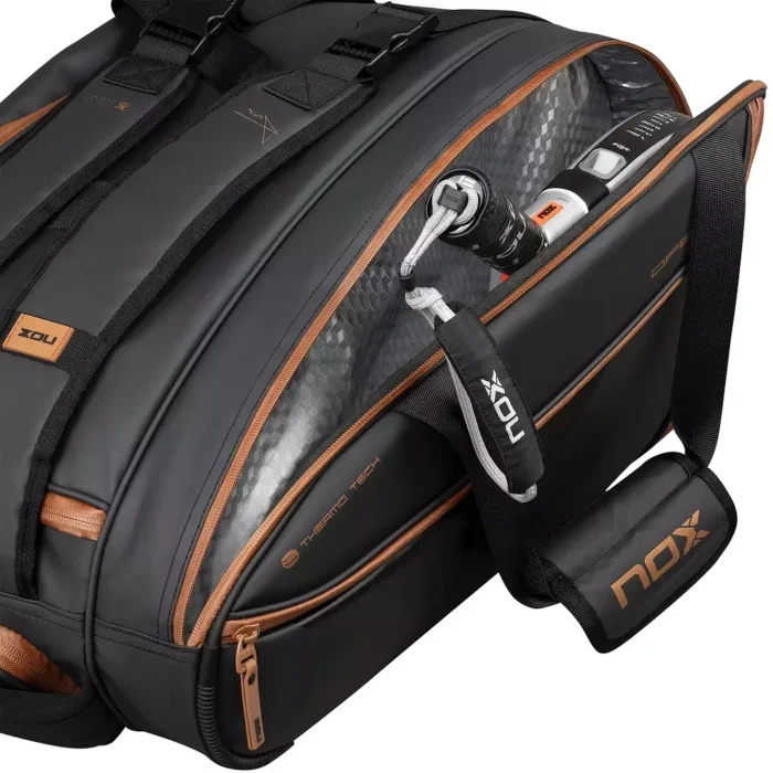 Nox Luxury Open Padel Bag - Black-Brown 2026 - Image 4